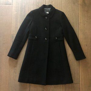 J Crew Thinsulate Classic Wool Black Coat